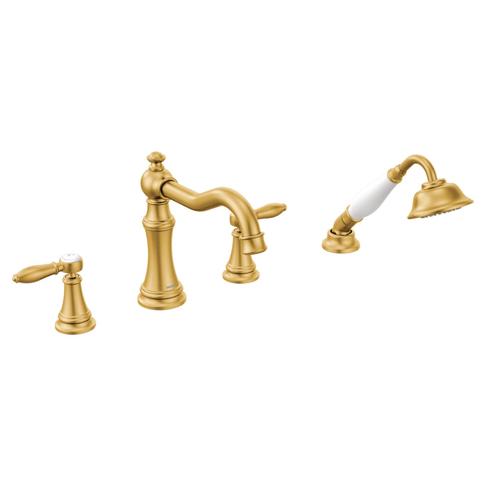 Weymouth Two-Handle Diverter Roman Tub Faucet including Handheld Shower