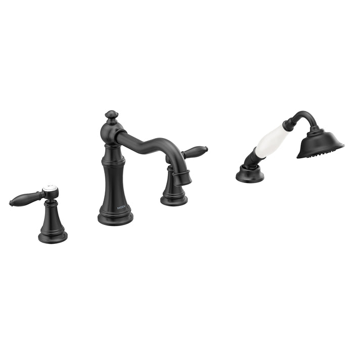 Weymouth Two-Handle Diverter Roman Tub Faucet including Handheld Shower