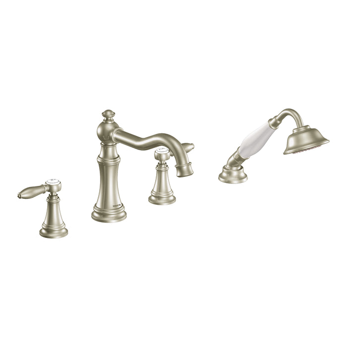 Weymouth Two-Handle Diverter Roman Tub Faucet including Handheld Shower