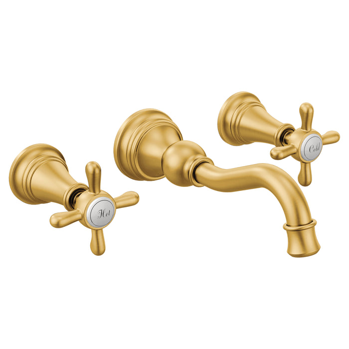 Weymouth Two-Handle High Arc Wall Mount Bathroom Faucet