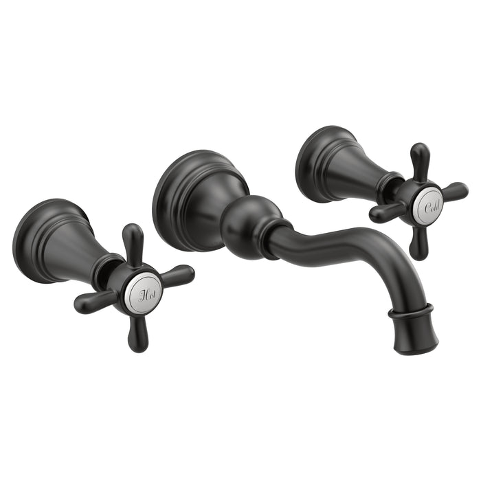Weymouth Two-Handle High Arc Wall Mount Bathroom Faucet