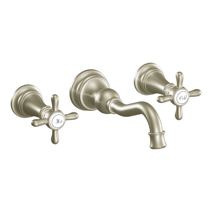 Weymouth Two-Handle High Arc Wall Mount Bathroom Faucet