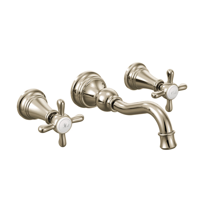Weymouth Two-Handle High Arc Wall Mount Bathroom Faucet