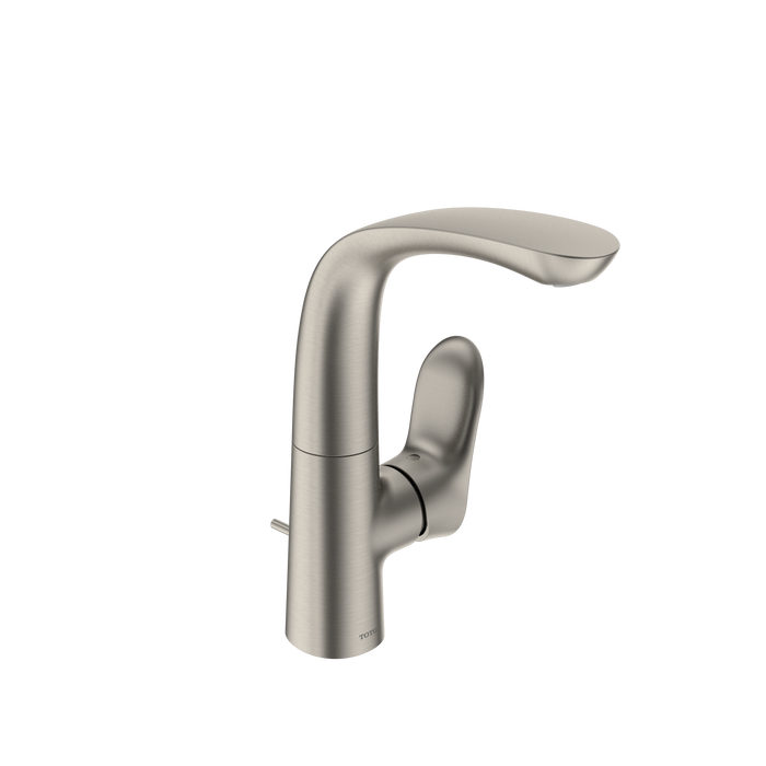 TOTO GO 1.2 GPM Single Side-Handle Bathroom Sink Faucet with COMFORT GLIDE Technology and Drain Assembly, Brushed Nickel