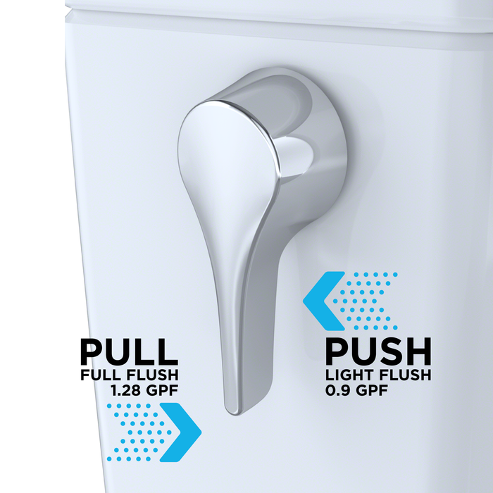 TOTO Aquia IV Cube Two-Piece Elongated Dual Flush 1.28 and 0.9 GPF Universal Height Toilet with CEFIONTECT, WASHLET + Ready, Cotton White - MS436124CEMFGN#01
