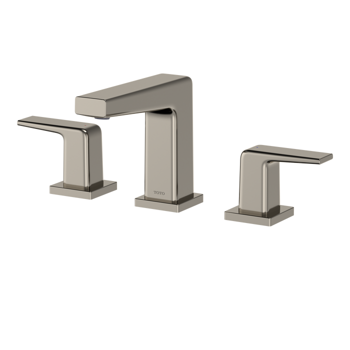 TOTO GB Series 1.2 GPM Two Handle Widespread Bathroom Sink Faucet with Drain Assembly, Polished Nickel - TLG10201U#PN
