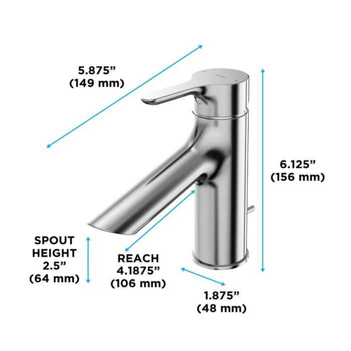 TOTO TLS01301U#CP LB Series 1.2 GPM Single Handle Bathroom Sink Faucet with Drain Assembly, Polished Chrome