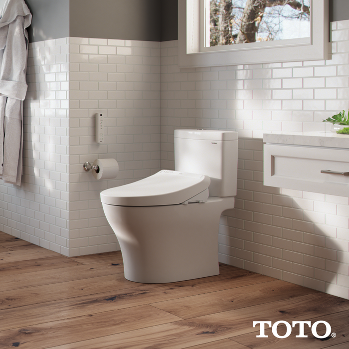 TOTO WASHLET K300 Electronic Bidet Toilet Seat with Instantaneous Water Heating, PREMIST and EWATER+ Wand Cleaning, Elongated, Cotton White - SW3036R#01