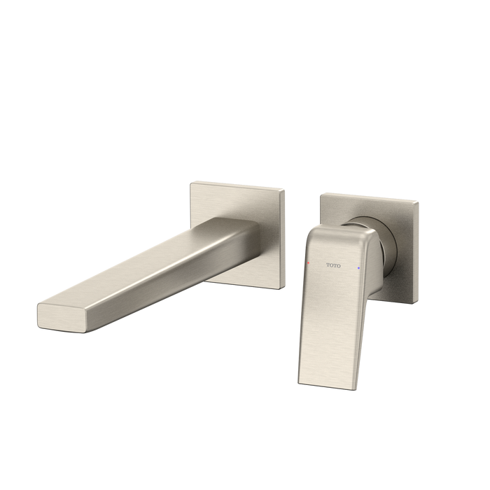 TOTO GB 1.2 GPM Wall-Mount Single-Handle Long Bathroom Faucet with COMFORT GLIDE Technology, Brushed Nickel - TLG10308U#BN