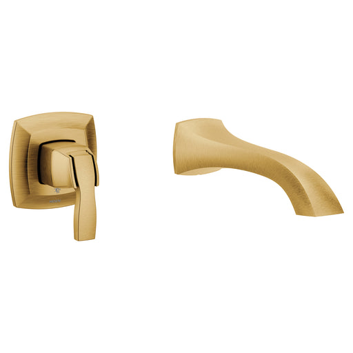 Voss Brushed gold one-handle non diverter wallmount tub filler