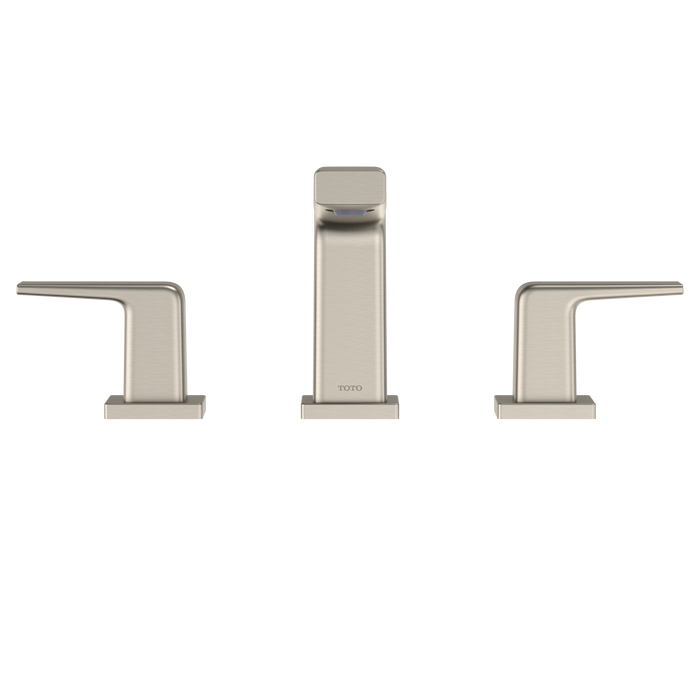 TOTO GB Series 1.2 GPM Two Handle Widespread Bathroom Sink Faucet with Drain Assembly, Brushed Nickel - TLG10201U#BN