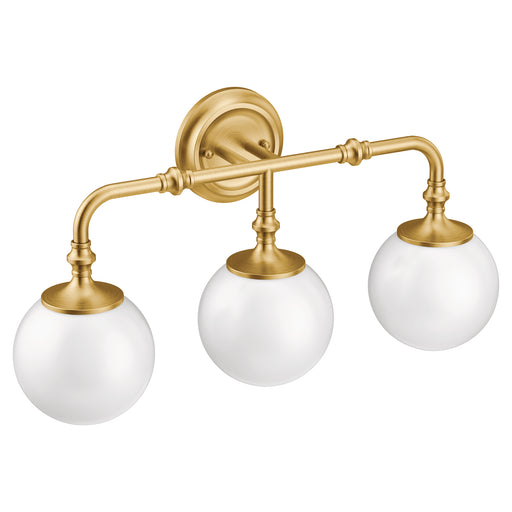 Colinet Brushed gold three globe bath light