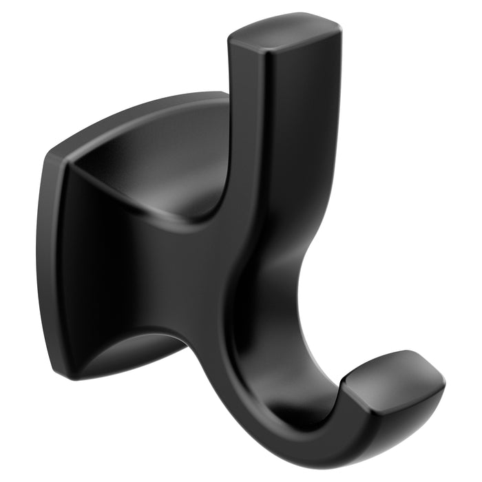 Voss Matte black double robe hook