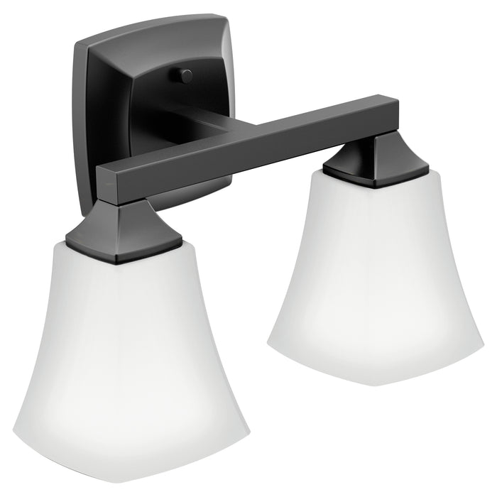 Voss Matte black two globe bath light