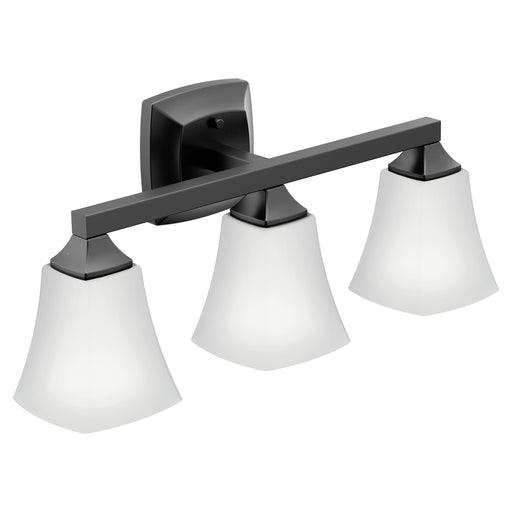 Voss Matte black three globe bath light