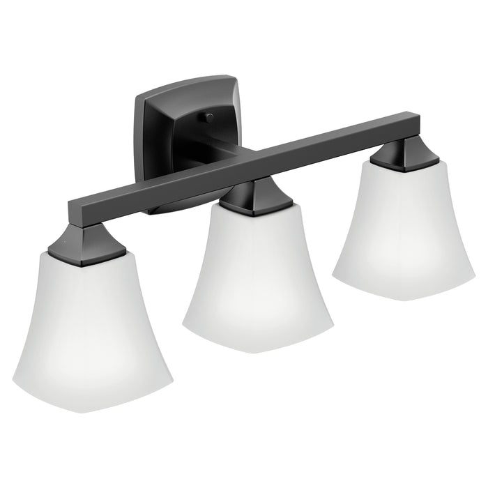 Voss Matte black three globe bath light