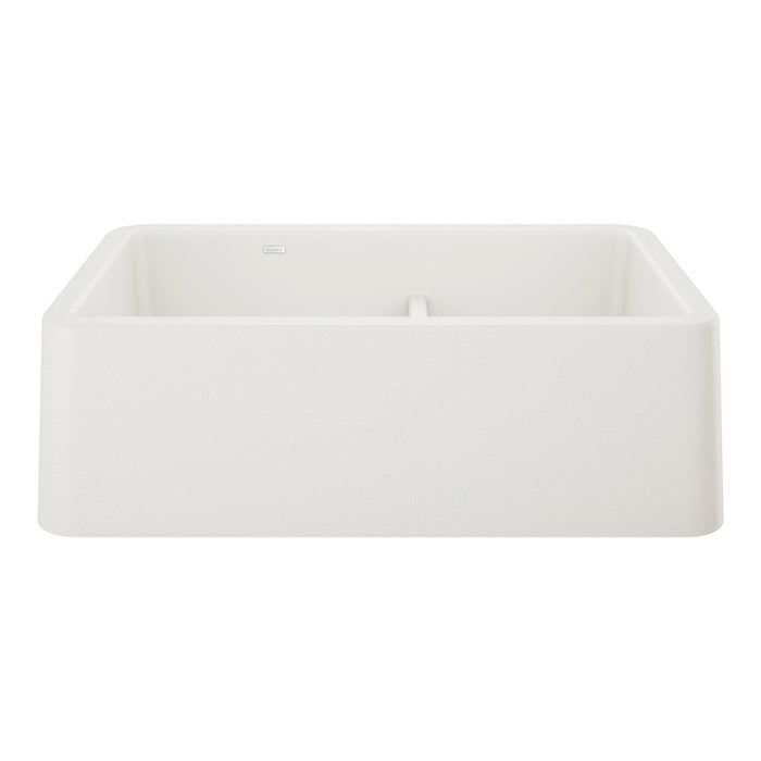 Ikon 33" Apron Double Bowl Farmhouse Sink with Low Divide