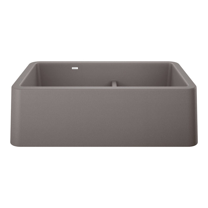 Ikon 33" Apron Double Bowl Farmhouse Sink with Low Divide