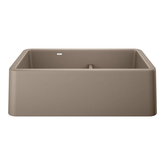 Ikon 33" Apron Double Bowl Farmhouse Sink with Low Divide
